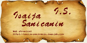 Isaija Saničanin vizit kartica